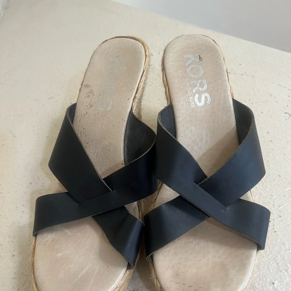 MICHAEL KORS Espadrille Wedge Mules Platform Sandals Sandal Women's‎ Size 7.3